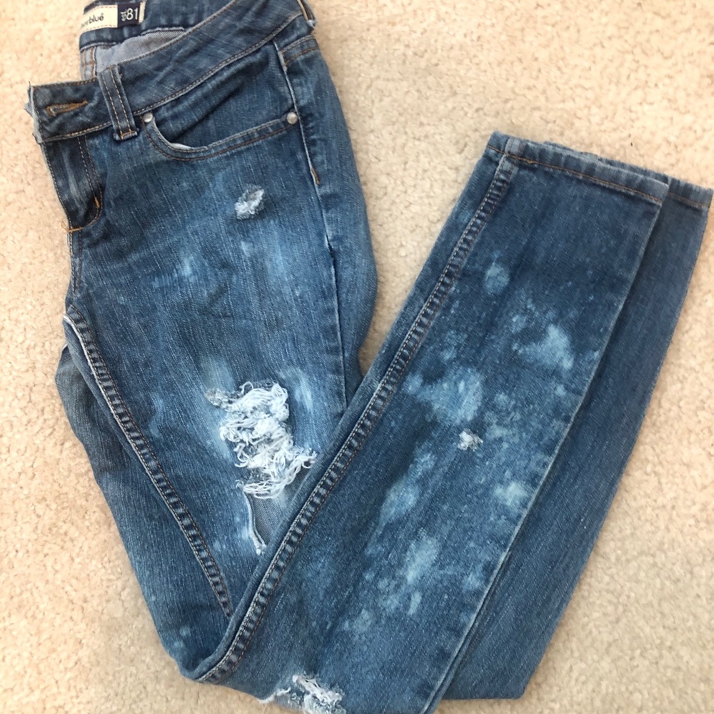 Custom made anchor blue jeans